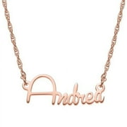 Personalized Planet Women's Rose Gold Plated Petite Script Nameplate Necklace