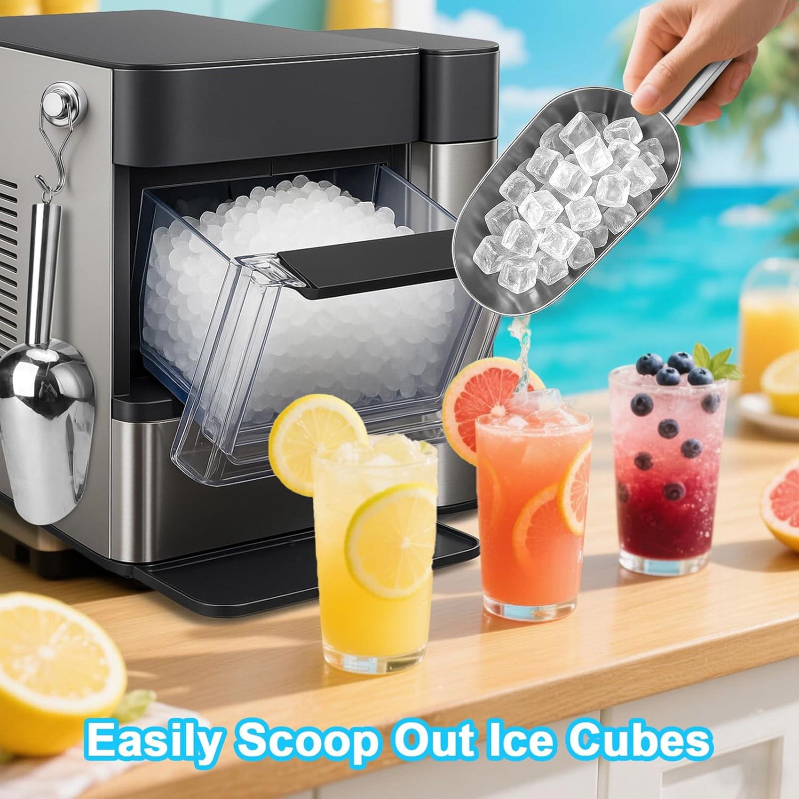 Thickened Stainless Steel Ice Shovel With Strong Hook For Ice Crusher Ice Machine Ice Shovel Ice 1pc 2PCS