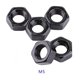 thumbnail image 1 of Sujetador de tuercas hexagonales hexagonales métricos de acero al carbono de color negro DIN934 (M5), 1 of 3