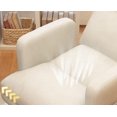 thumbnail image 6 of BOKALAKA Modern Faux Suede Club Chair with Ottoman Set, Beige, 6 of 6