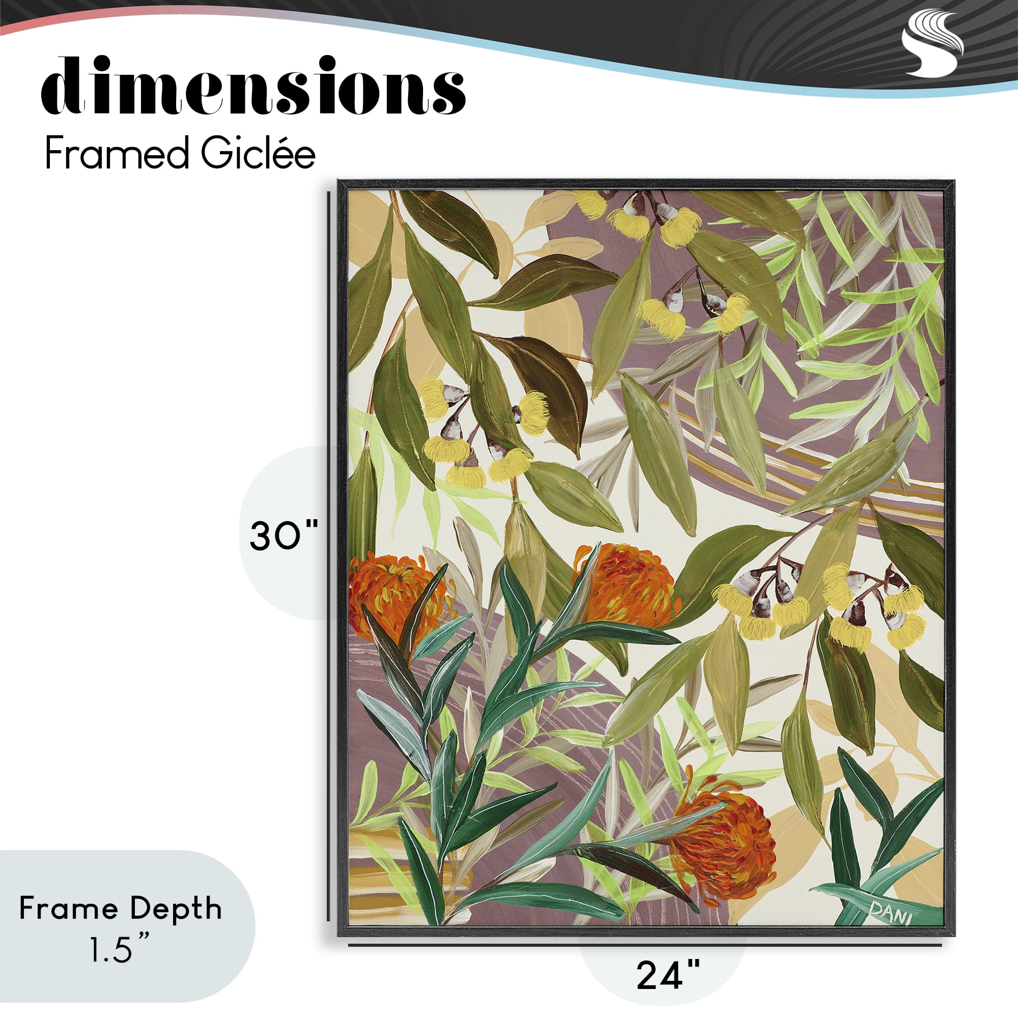 Stupell Industries Walk With Me Blooms Black Framed Giclee Art, design by Dani Heyward