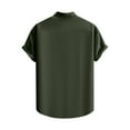 thumbnail image 5 of Zylarhe Men T Shirts Men's Short Sleeved Shirt Solid Color Net Color Fashion Men's Four Elastic Men's Shirt Summer Dark Green Men Tees And Tops, 5 of 8