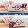 thumbnail image 6 of Clear Magnetic Case for Apple iPhone 15 Pro Max, Compatible with Magsafe Slim Bumper Hybrid Protection Transparent Not-Yellowing Kickstand Phone Case for iPhone 15 Pro Max, Red, 6 of 9