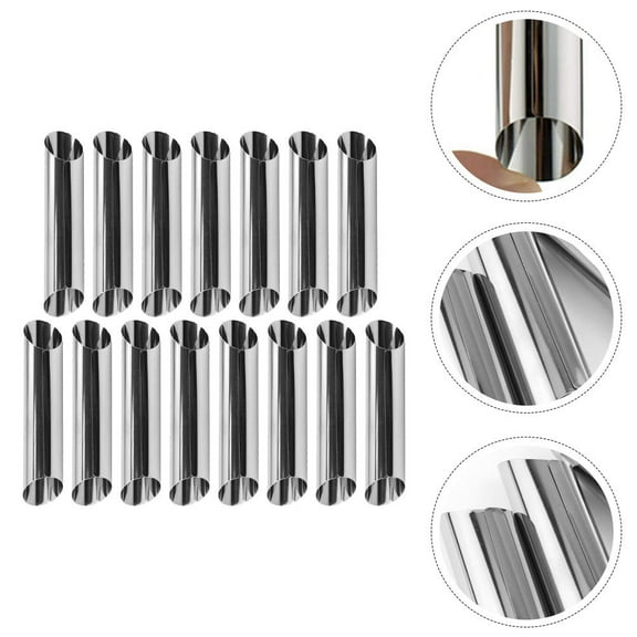 FENGGUIQU 15Pcs Stainless Steel Conical Baking Tubes for Croissants Cream Rolls and Cake Baking