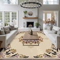 thumbnail image 5 of Purple Vintage Floral Washable Area Rug 5 x 8 ft Country Exotic Mystical Abstract Flower Leaf , Soft Non Slip Rugs Stain Repellent Indoor Felt Carpet for Living Dining Room Bedroom Home Office, 5 of 9