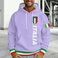 thumbnail image 2 of Valora Men Sweatshirt Men's Hoodies And Sweatshirts Italian Print Letter Graphic Hoodie For Men Stylish Pullover Sweatshirt Casual Wear Comfort Outwear Purple 4XL, 2 of 4