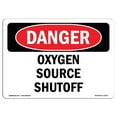thumbnail image 1 of SignMission OS-DS-A-1218-L-2371 12 x 18 in. OSHA Danger Sign - Oxygen Source Shutoff, 1 of 1