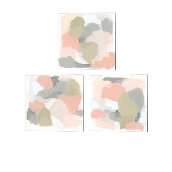 Metaverse June Erica Vess 'Pink Cloud' Canvas Art (Set of 3)