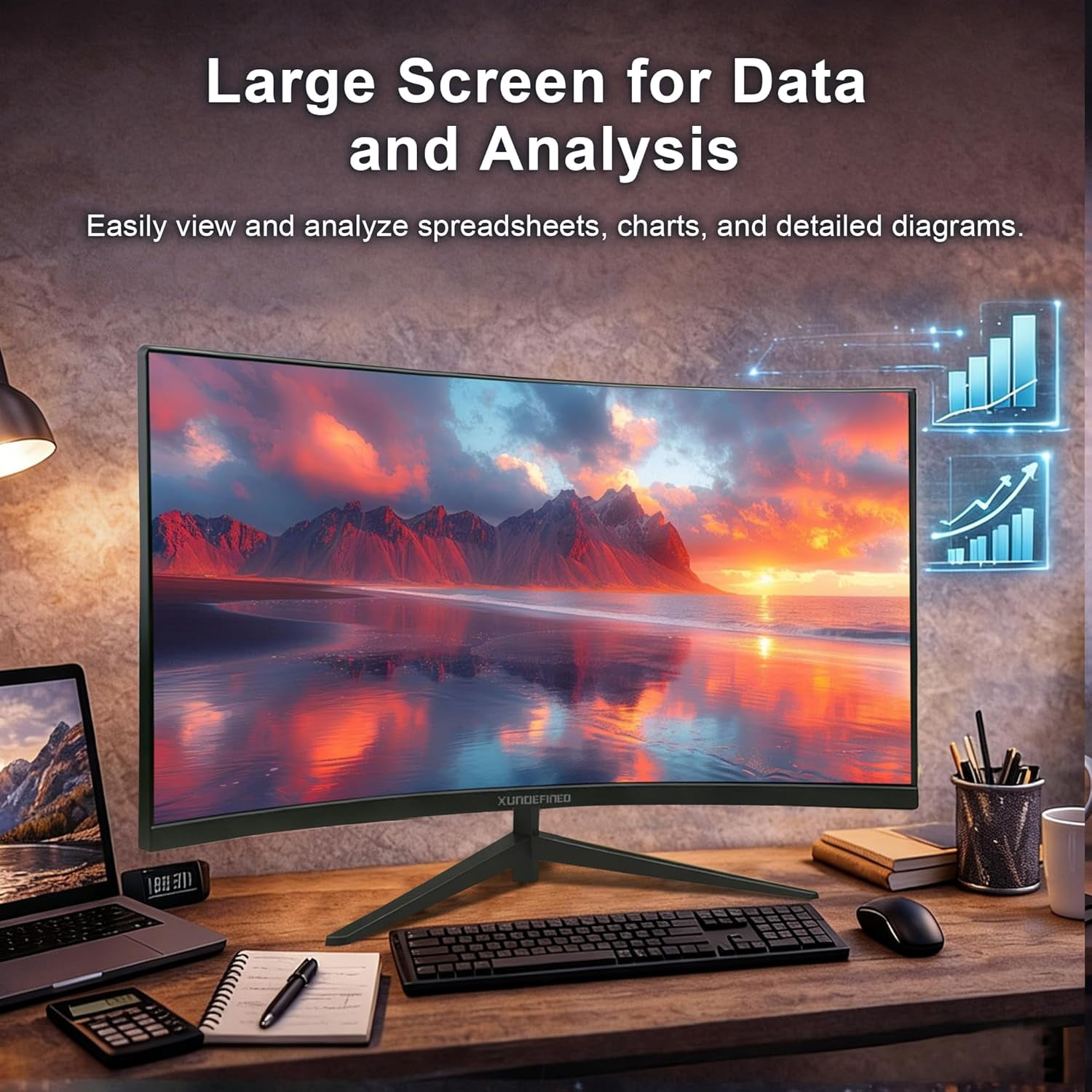 32 Inch Monitor Curved 4K UHD(3840x2160P) 60Hz,1500R VA Panel,Computer PC Monitor,Gaming 4K Freesync,sRGB HDR10 DP+HDMI,VESA