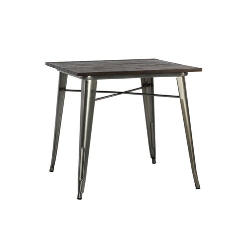 Dhp Fusion Dining Table Square Antique Gun Metal Wood Walmart Com Walmart Com