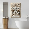 thumbnail image 2 of IDEA4WALL Framed Canvas Wall Art Folk Art Deer Floral Deer Design in Earthy Tones Vintage Art Print Minimal Wildlife Posters Boho Chic for Living Room, Bedroom, Office - 24"x36" Natural, 2 of 5