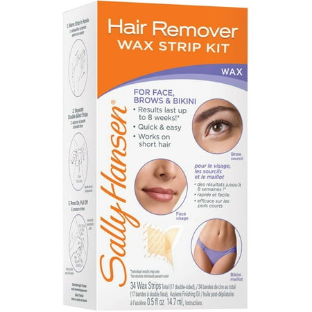 Sally Hansen Wax Strips Hair  Remover  Kit  For Face Brows 
