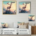thumbnail image 4 of Designart "Mystal Stag On Cliff At Sunset II" Animal Deer Landscape Mountains Wall Art For Bathroom, 4 of 5