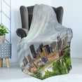 thumbnail image 4 of Minnesota Soft Flannel Fleece Blanket, Built Environment Architectural Building of Downtown Saint Paul Mississippi River, Cozy Plush for Indoor and Outdoor Use, 60" x 80", Multicolor, by Ambesonne, 4 of 5
