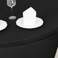 thumbnail image 6 of BalsaCircle 6 feet Black Stretch Spandex Fitted Round Tablecloth with Foot Pockets Reception Catering Dining Table Linens, 6 of 8