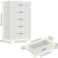 thumbnail image 6 of Winkalon White 5 Drawer Dresser, Chest of Drawers for Bedroom, Modern Storage Cabinet Dresser Organizer Unit with Handle for Living Room, Closet, Hallway, 6 of 6