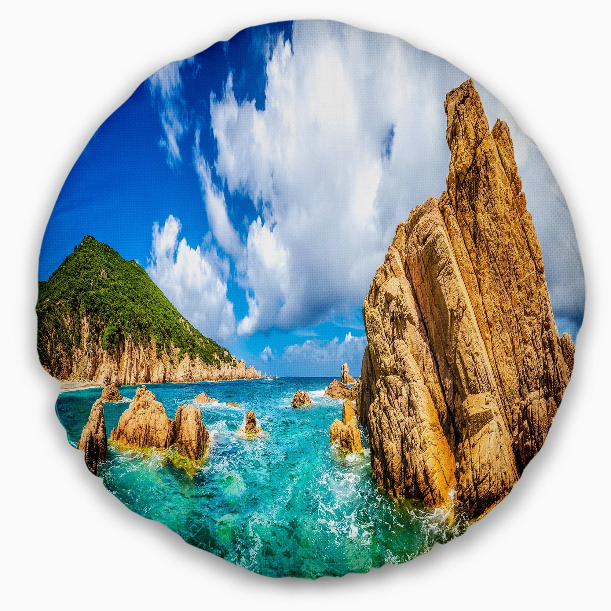 Design Art Designart Costa Paradiso Close View Seashore Photo Throw Pillow Walmart Com Walmart Com