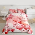 thumbnail image 2 of jejeloiu Red Graffiti Love Queen Comforter Set,Happy Valentine's Day Bedding Comforter Set For Girls Teens Reversible 3-Piece, 2 of 8