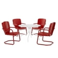 thumbnail image 1 of Crosley Furniture Ridgeland Ensemble de Salle à Manger d'Extérieur en Métal 5 Pcs, Fini Rouge Vif Lustré, 1 of 13