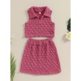 thumbnail image 2 of Suealasg Kids Girl Summer Outfits Clothes 1T 2T 3T 4T 5T 6T Toddler Girls Sleeveless Lapel Tank Tops A-line Skirt Set 2Pcs Valentines Day Clothing for Little Girl, 2 of 9