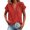 Red, variant on Women's Short Sleeve T-Shirt, V-Neck Button Down Blouse, Lightweight Cotton Linen Blend Top, Casual Loose Fit Summer Tee for Daily Wear
