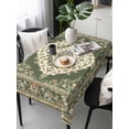 thumbnail image 6 of Green Boho Table Cloth, Chic Traditional Antique Geometric Rustic Waterproof Tablecloth for Rectangle Tables, Reusable Washable Fabric Table Cover for Restaurant Kitchen Dining Tables 54"x108", 6 of 6