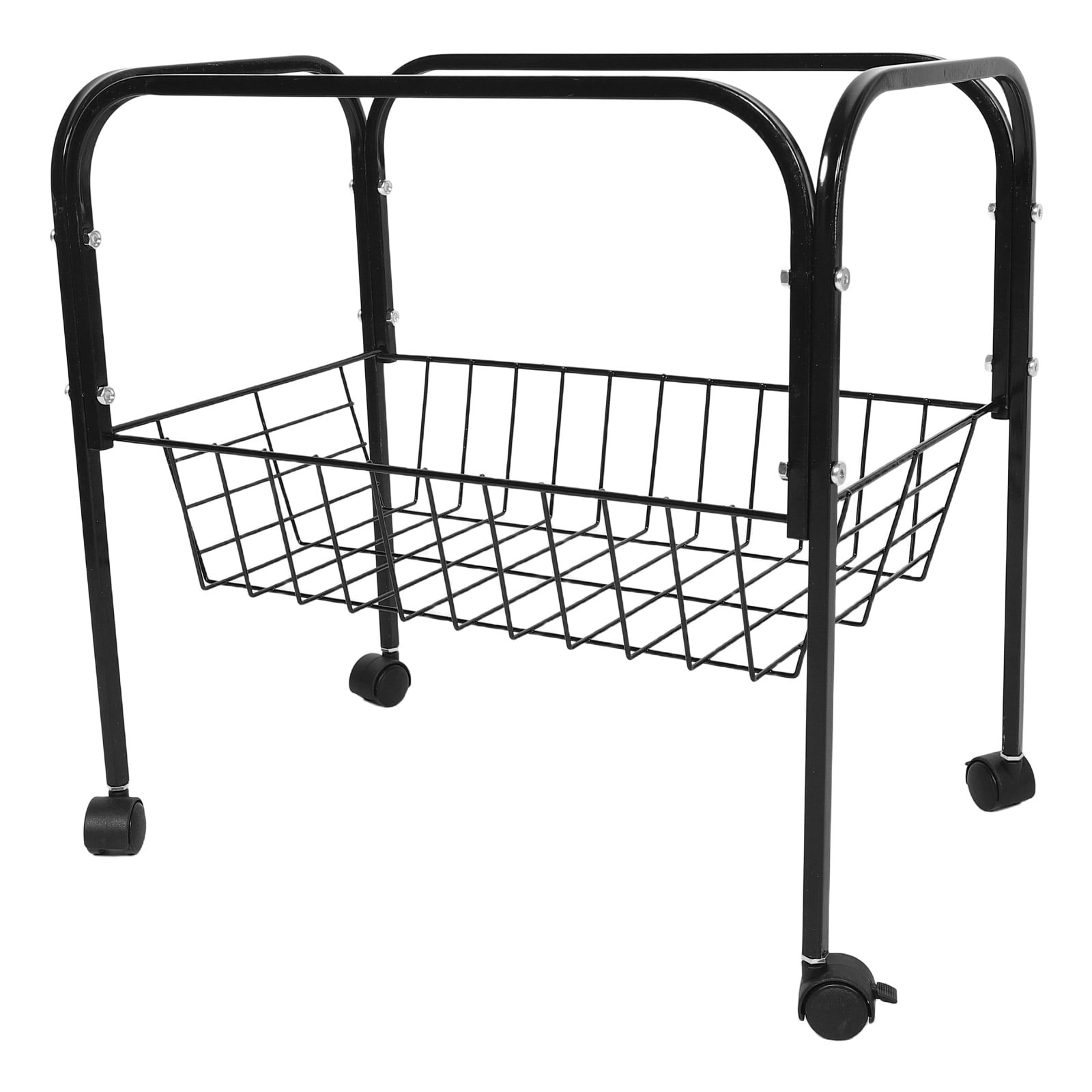 GETAJGHSD Rolling Bird Cage Stand with Shelf Black Metal Frame for Indoor Birds and Small Animal Cages