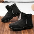 thumbnail image 4 of Chenyee Snow Boots for Mens Water-proof Winter Furry Lined Warm Ankle Booties Zipper Up Slip On Walking Shoes, 4 of 6