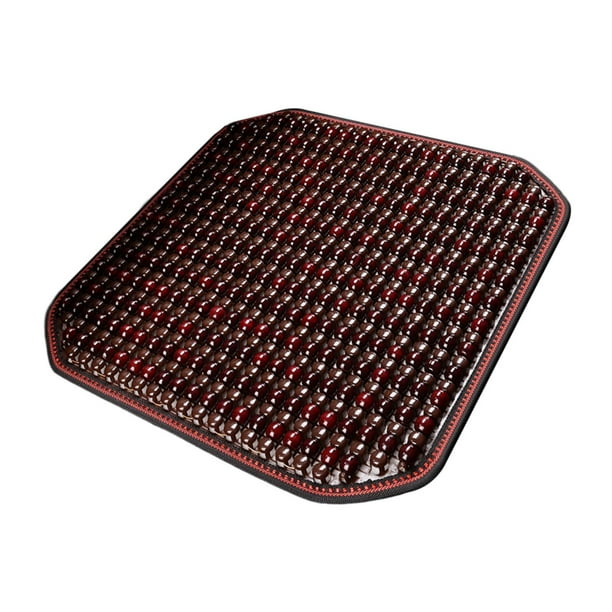 Funda de asiento con cuentas de madera, alfombrilla refrescante para coche, 41 cm x 41 cm, versátil y cómoda. rojo