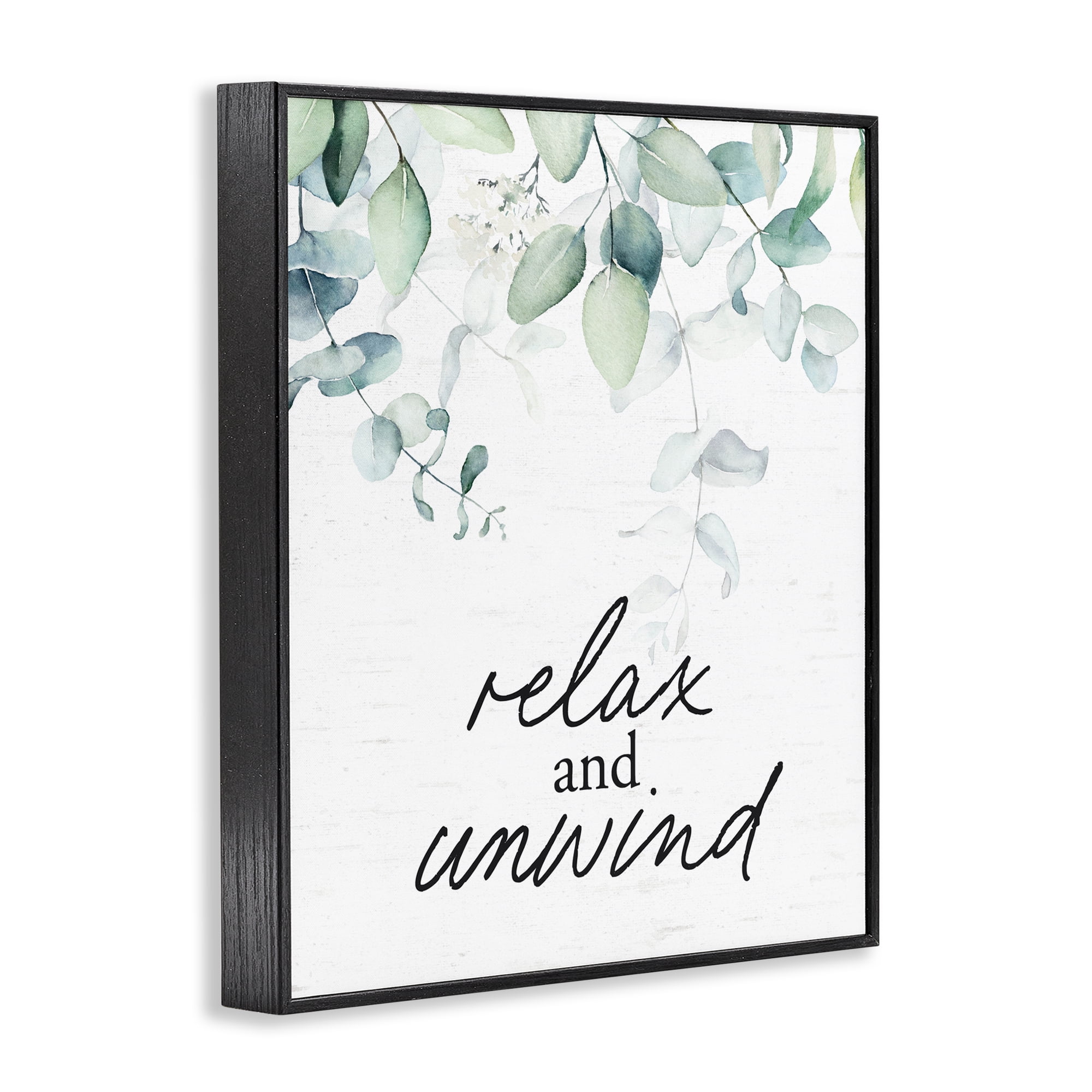 Relax And Unwind Herb Leaves Black Framed Giclee Art, design by Lettered and Lined