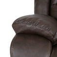 thumbnail image 6 of GDF Studio Bangladesh Contemporary Faux Leather Waterfall Back Swivel Recliner, Dark Brown, 6 of 9