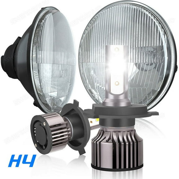 7 inch Round LED Hi-Lo Beam Headlights Chrome for Ford F100 F150 F250 Truck