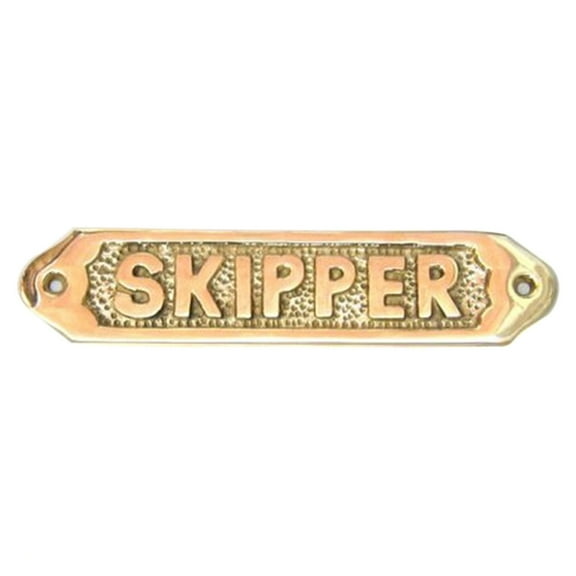 Solid Brass Door Sign "Skipper" 5.875"