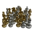 thumbnail image 2 of 32 figuras de ajedrez para reemplazar piezas faltantes. Piezas de ajedrez para tablero de doradas y plateadas para niños y adultos. Peones., 2 of 8