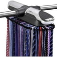 thumbnail image 1 of Aniva Motorized Tie Rack Best Closet Organizer with LED Lights, Includes J Hooks for Wired Shelving Stores Up to 72 Ties with 8 Belts, Rotation Operates with Batteries, 1 of 4