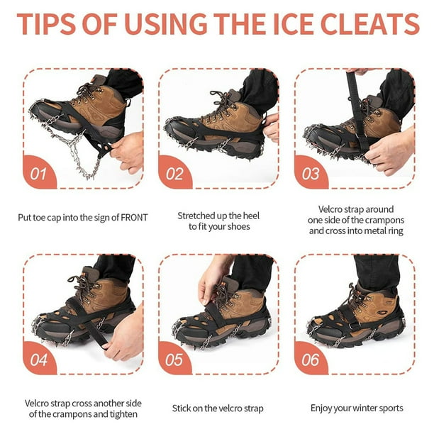 Crampons à Glace, Plusieurs Tailles de Crampons à Glace antidérapants pour  Routes glacées pour tronçons Dangereux de sentiers pour Terrain en Pente  pour Boue et Herbe mouillée pour Hommes : : Hygiène et Santé