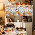 thumbnail image 7 of Hello Fall Valances for Windows, 54 x 18in, Thanksgiving Orange White Pumpkin Leaf Wood Rod Pocket Kitchen Valance Curtain Light Filtering Window Treatments for Living Room Bedroom, 1 Panel, 7 of 7