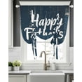 thumbnail image 5 of Happy Father's Day Tie Up Curtains for Window, Thermal Insulated Balloon Shade Adjustable Rod Pocket Curtains Valance Panels for Kitchen Bathroom Cafe 42 x 63 Dark Blue Shabby Wooden Grain, 5 of 6