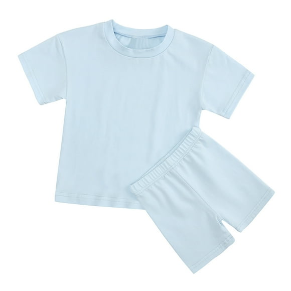 Jgppe Baby Boys Girls Sport Set 2 Piece Summer Cotton Short Sleeve T-Shirt Tops Elastic Waist Short Pants 9Months-13Years