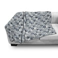 thumbnail image 3 of Scandinavian Soft Flannel Fleece Blanket, Retro Style Blue Tone Flourishing Nature Composition Checkered Squares Pattern, Cozy Plush for Indoor and Outdoor Use, 50" x 70", Multicolor, by Ambesonne, 3 of 6