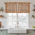 thumbnail image 2 of Fall Maple Leaves Tier Curtains 36 Inch Length, Thanksgiving Botanical Brown Wooden Cafe Short Curtains for Bathroom Over Sink, Small Kitchen Curtain Light Filtering Drapes 2 Panels 27.5"Wx36"L, 2 of 9