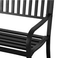 thumbnail image 5 of Topcobe Spacious Outdoor Bench, Rustic Slatted Seat Patio Bench, Sturdy Metal Porch Bench for Yard, Poolside, Lawn, Black, Perfect Garden Furniture, 5 of 11