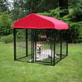 Lucky Dog Pet Resort Kennel KIT 4' x 4' w Sunbrella Firehouse Red