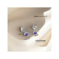 thumbnail image 5 of 925 Sterling Silver 4mm Bezel Set Purple CZ Toddler Earrings Screw Back Baby, 5 of 8