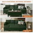 thumbnail image 6 of Soscana 101" Sectional Sofa with 3 Storage Ottoman,4 Seat U Shaped Couch with Side Pockets, Modern Linen Sofa Bed with Coffee Table Ottoman for Living Room Apartment Office Studio,Tool Free Assemble, 6 of 9