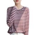 thumbnail image 2 of Zorckvet Shirts for Women Long Sleeve Blouses Striped Dressy Pullover Womens Tops Tunic, 2 of 5