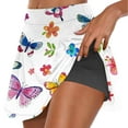 thumbnail image 2 of Faldas de tenis plisadas con estampado floral de verano para mujer de DYTTDG, pantalones cortos deportivos elásticos de dos piezas para yoga, faldas en liquidación, 2 of 7
