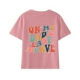 thumbnail image 4 of Atogsazn Toddler Girl Boy Clothes Unisex Toddler Summer Casual Short Sleeve Round Neck Print Cotton T-Shirt Tops Cute Graphic Tee 9-10 Years Hot Pink, 4 of 5