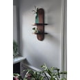 thumbnail image 6 of Modern Wall Shelf with Arched Wood Design Mid-Century Double Floating Rainbow Shelves for Indoor Decoration Holding Planter Ornaments, 22 x 11.6 Inch (Walnut), 6 of 8
