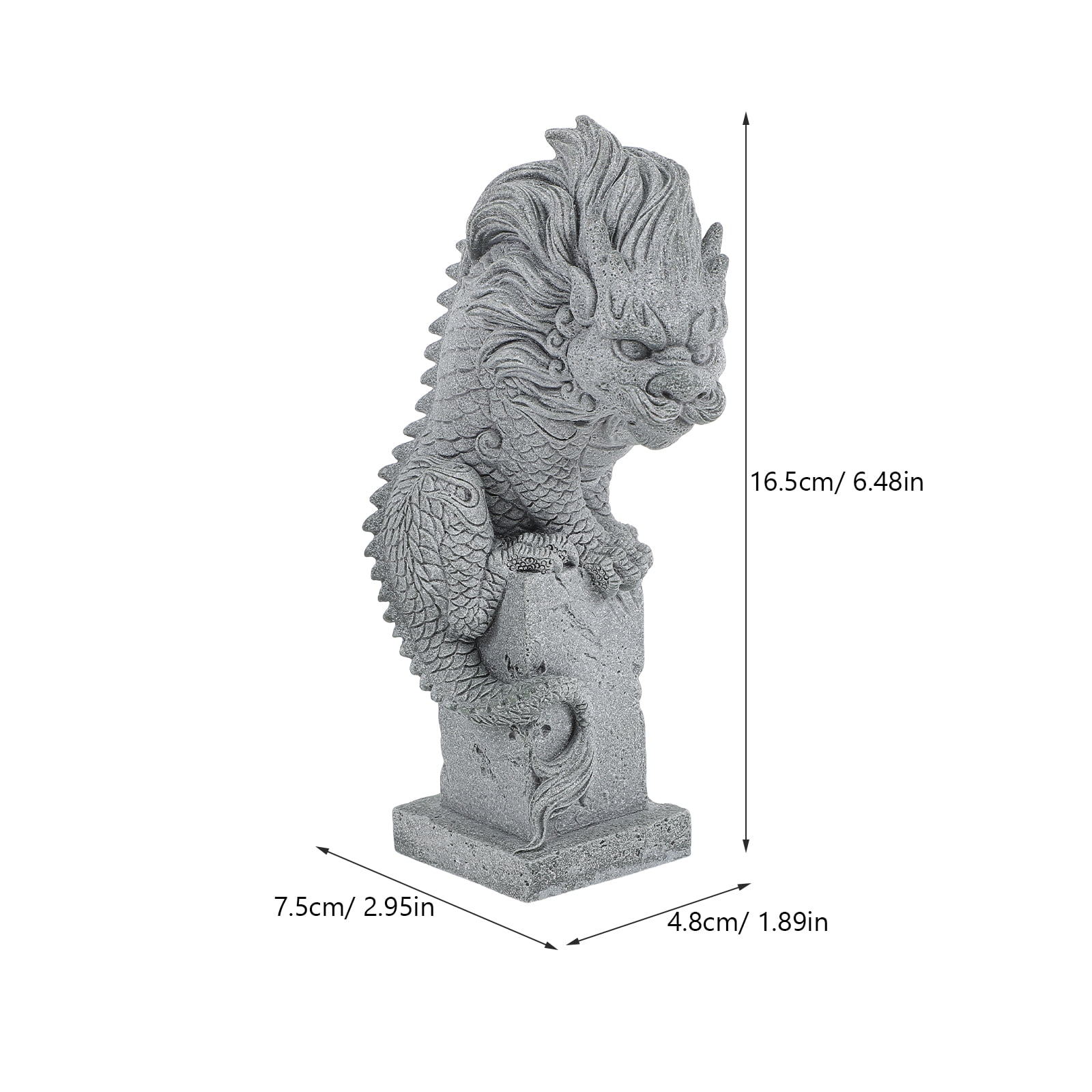 unbranded  Dragon Fish Tank Decorations Figurines Garden Sculpture Grey